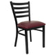 Burgundy Vinyl Seat/Black Metal Frame