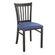 Blue Vinyl Seat/Distressed Gold Metal Frame