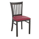 Burgundy Vinyl Seat/Distressed Gold Metal Frame