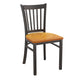 Natural Wood Seat/Distressed Gold Metal Frame