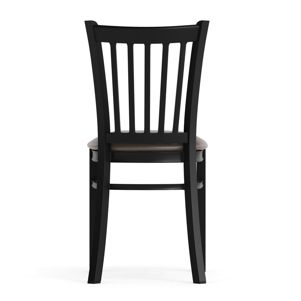 Mocha Vinyl Seat/Black Metal Frame |#| Commercial Black Ladder Back Restaurant Chair with Mocha Vinyl Seat