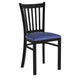 Blue Vinyl Seat/Black Metal Frame