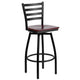 Mahogany Wood Seat/Black Metal Frame