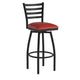 Red Vinyl Seat/Black Metal Frame