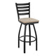 Antique White Wood Seat/Black Metal Frame