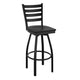 Black Wood Seat/Black Metal Frame