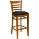 Black Vinyl Seat/Cherry Wood Frame