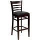 Black Vinyl Seat/Walnut Wood Frame