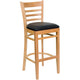 Black Vinyl Seat/Natural Wood Frame