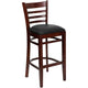 Black Vinyl Seat/Mahogany Wood Frame