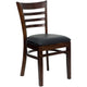 Black Vinyl Seat/Walnut Wood Frame