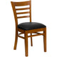 Black Vinyl Seat/Cherry Wood Frame