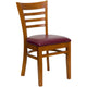 Burgundy Vinyl Seat/Cherry Wood Frame