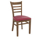 Burgundy Vinyl Seat/Antique Copper Wood Frame