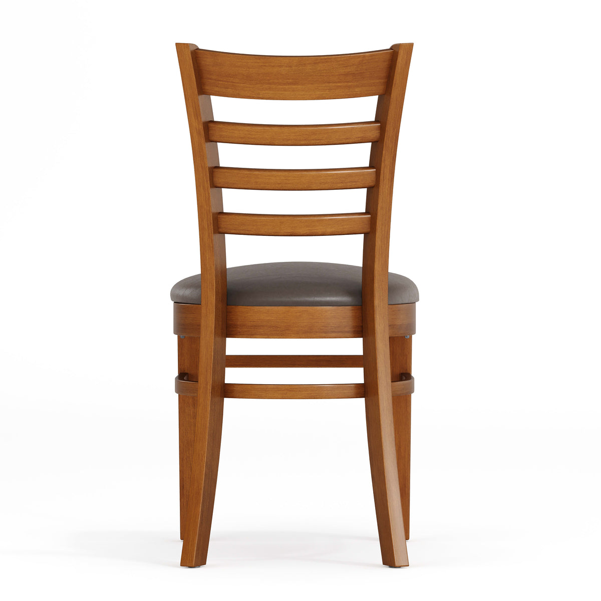 Mocha Vinyl Seat/Cherry Wood Frame |#| Commercial Ladder Back Cherry Wood Restaurant Chair - Mocha Vinyl Seat