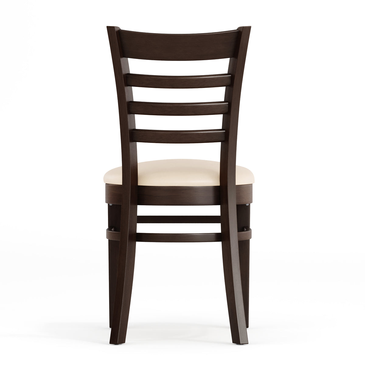 Tan Vinyl Seat/Walnut Wood Frame |#| Commercial Ladder Back Walnut Wood Restaurant Chair - Tan Vinyl Seat