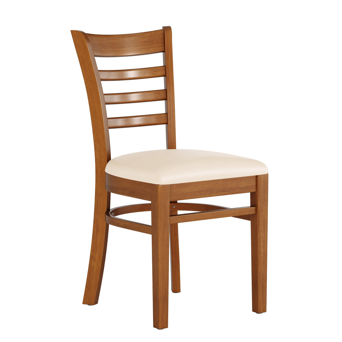 Tan Vinyl Seat/Cherry Wood Frame |#| Commercial Ladder Back Cherry Wood Restaurant Chair - Tan Vinyl Seat