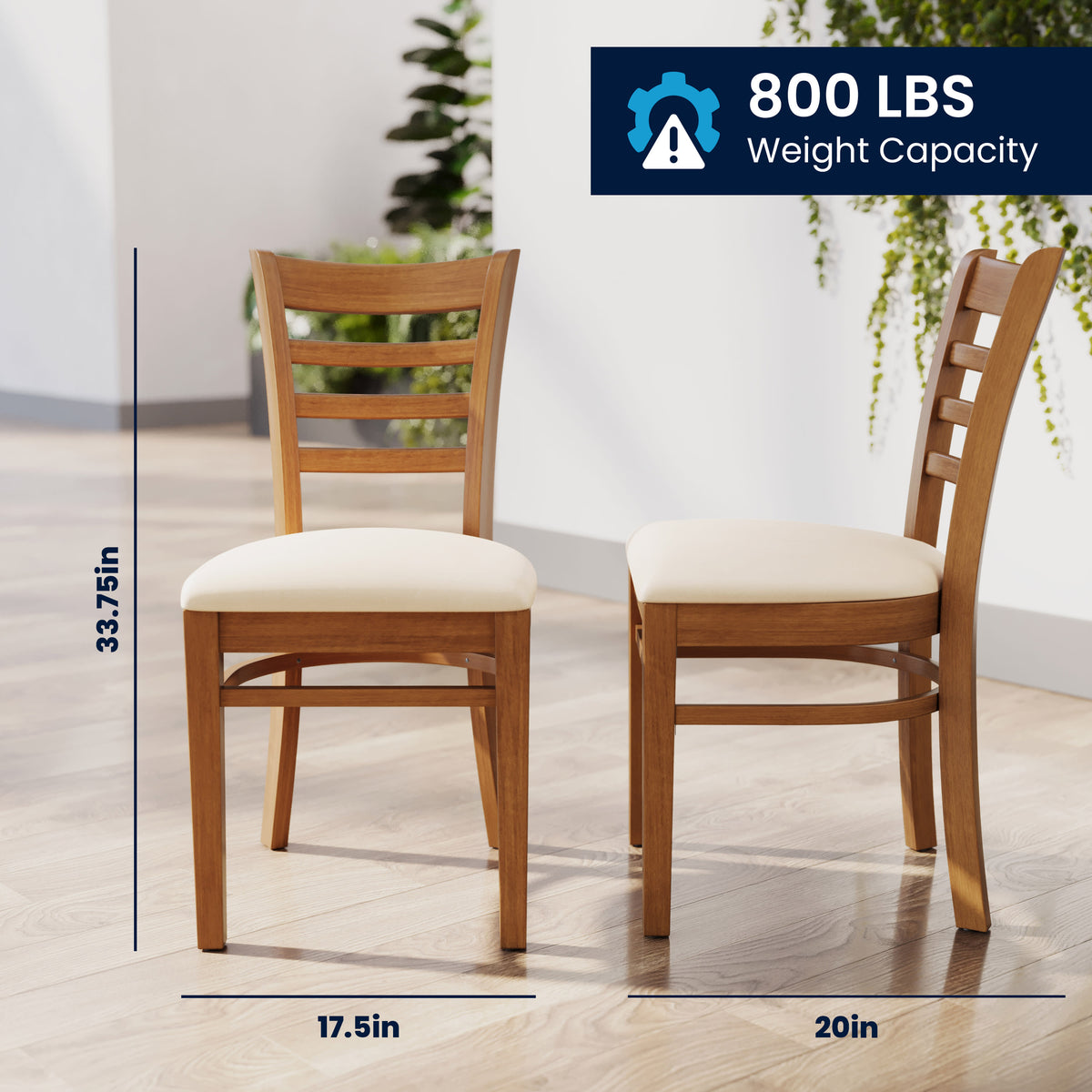 Tan Vinyl Seat/Cherry Wood Frame |#| Commercial Ladder Back Cherry Wood Restaurant Chair - Tan Vinyl Seat
