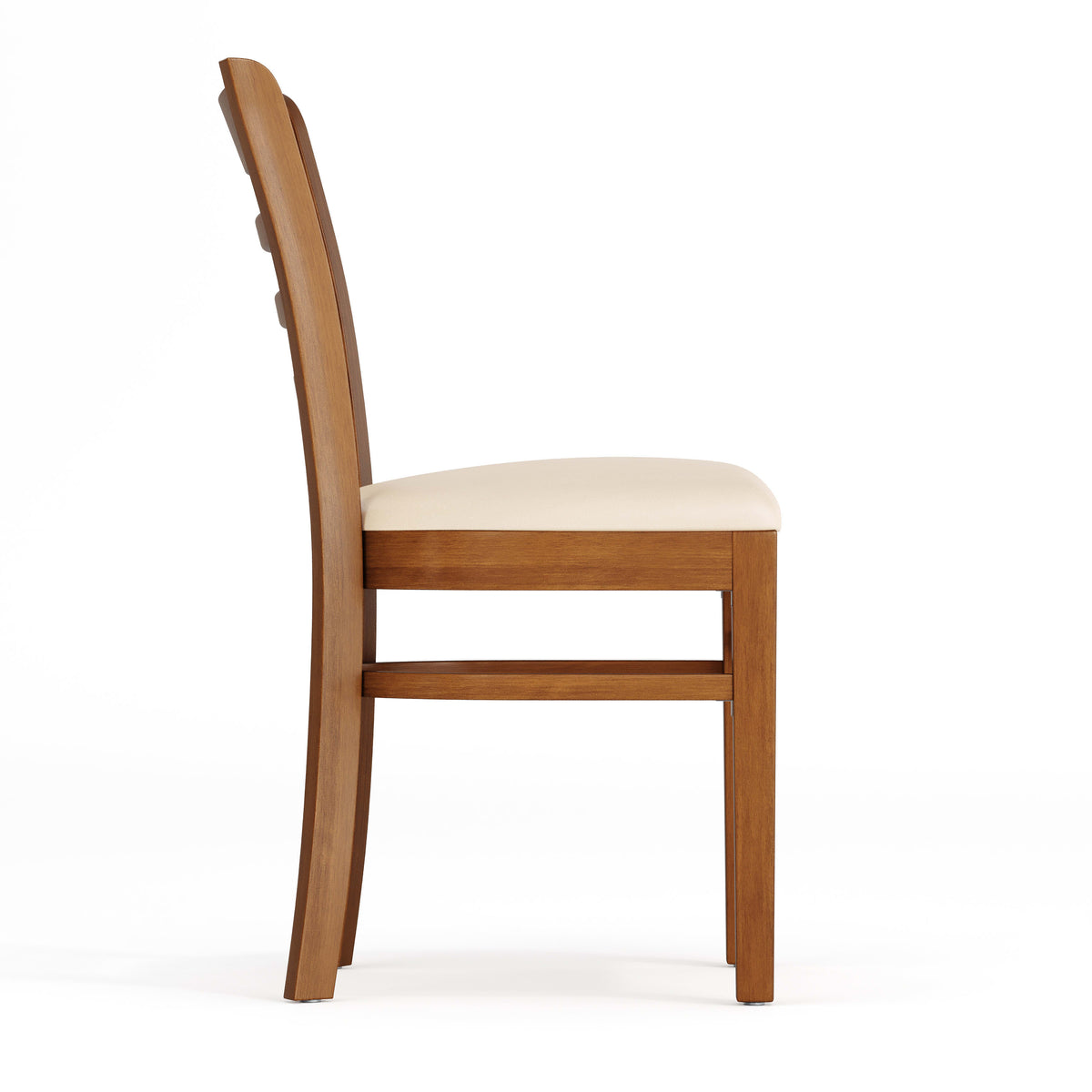 Tan Vinyl Seat/Cherry Wood Frame |#| Commercial Ladder Back Cherry Wood Restaurant Chair - Tan Vinyl Seat