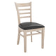 Black Vinyl Seat/Antique White Wood Frame