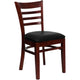 Black Vinyl Seat/Mahogany Wood Frame
