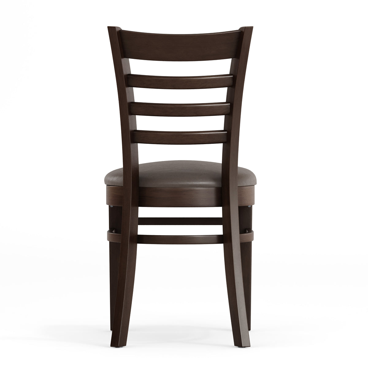 Mocha Vinyl Seat/Walnut Wood Frame |#| Commercial Ladder Back Walnut Wood Restaurant Chair - Mocha Vinyl Seat