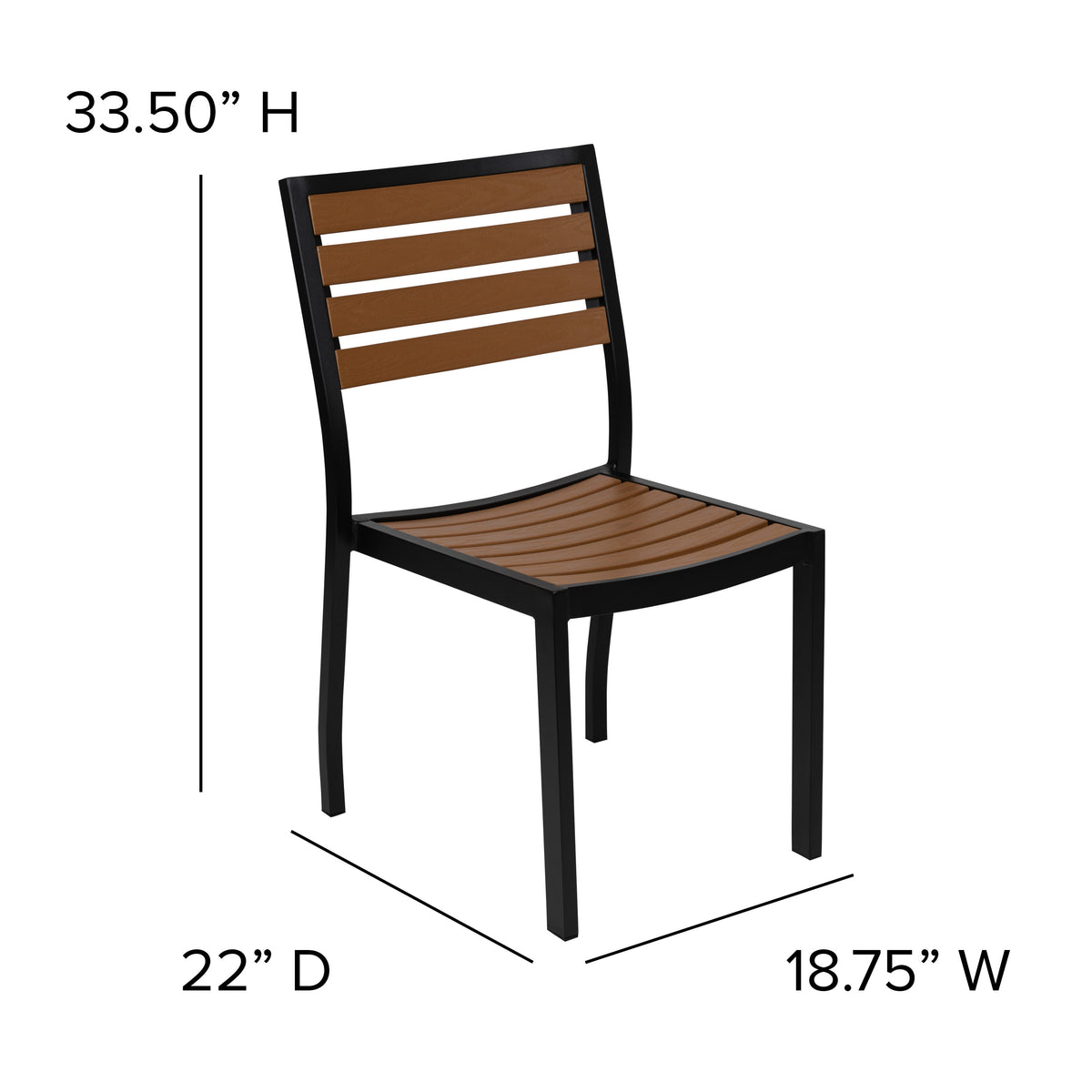 Red |#| Faux Teak 35" Square Patio Table, 4 Chairs & Red 9FT Patio Umbrella with Base