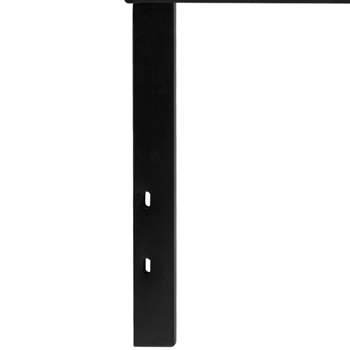 Black,Queen |#| Adjustable Height Button Tufted Upholstered Queen Size Headboard in Black Vinyl
