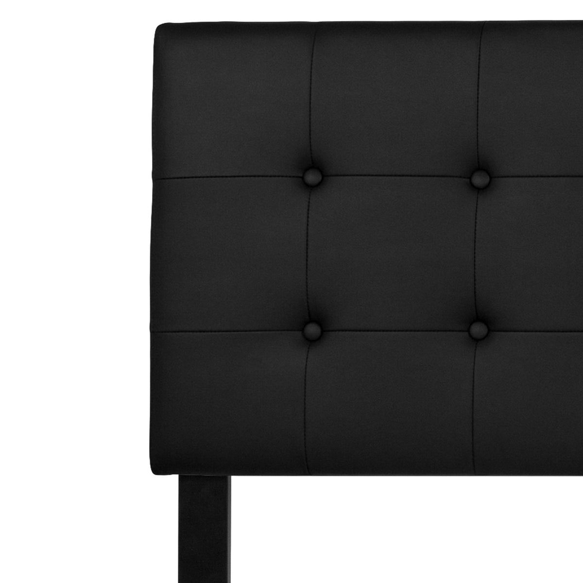 Black,King |#| Adjustable Height Button Tufted Upholstered King Size Headboard in Black Vinyl