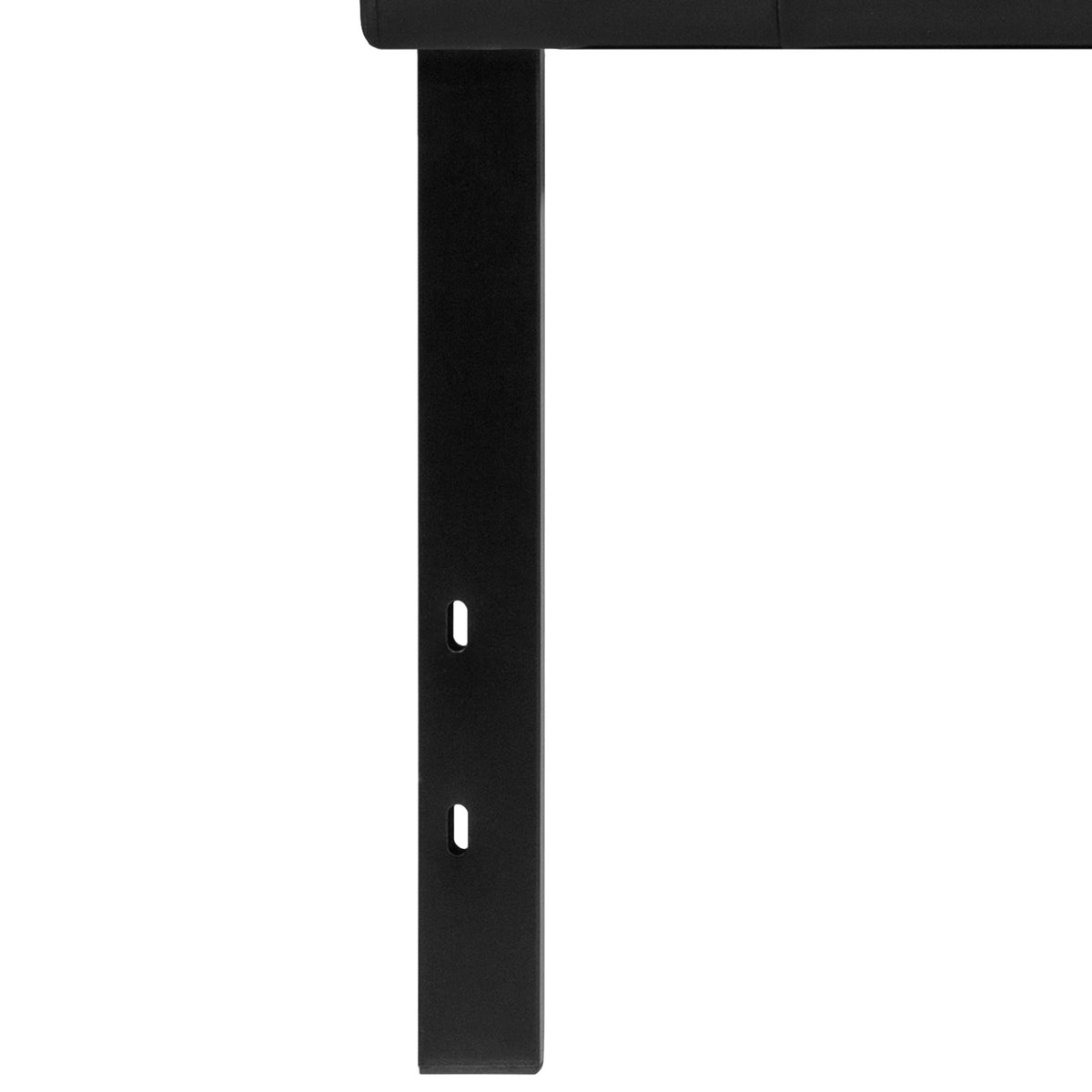 Black,Twin |#| Adjustable Height Button Tufted Upholstered Twin Size Headboard in Black Vinyl