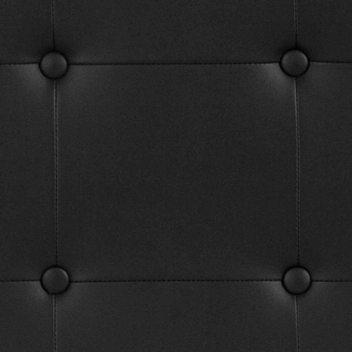 Black,Twin |#| Adjustable Height Button Tufted Upholstered Twin Size Headboard in Black Vinyl