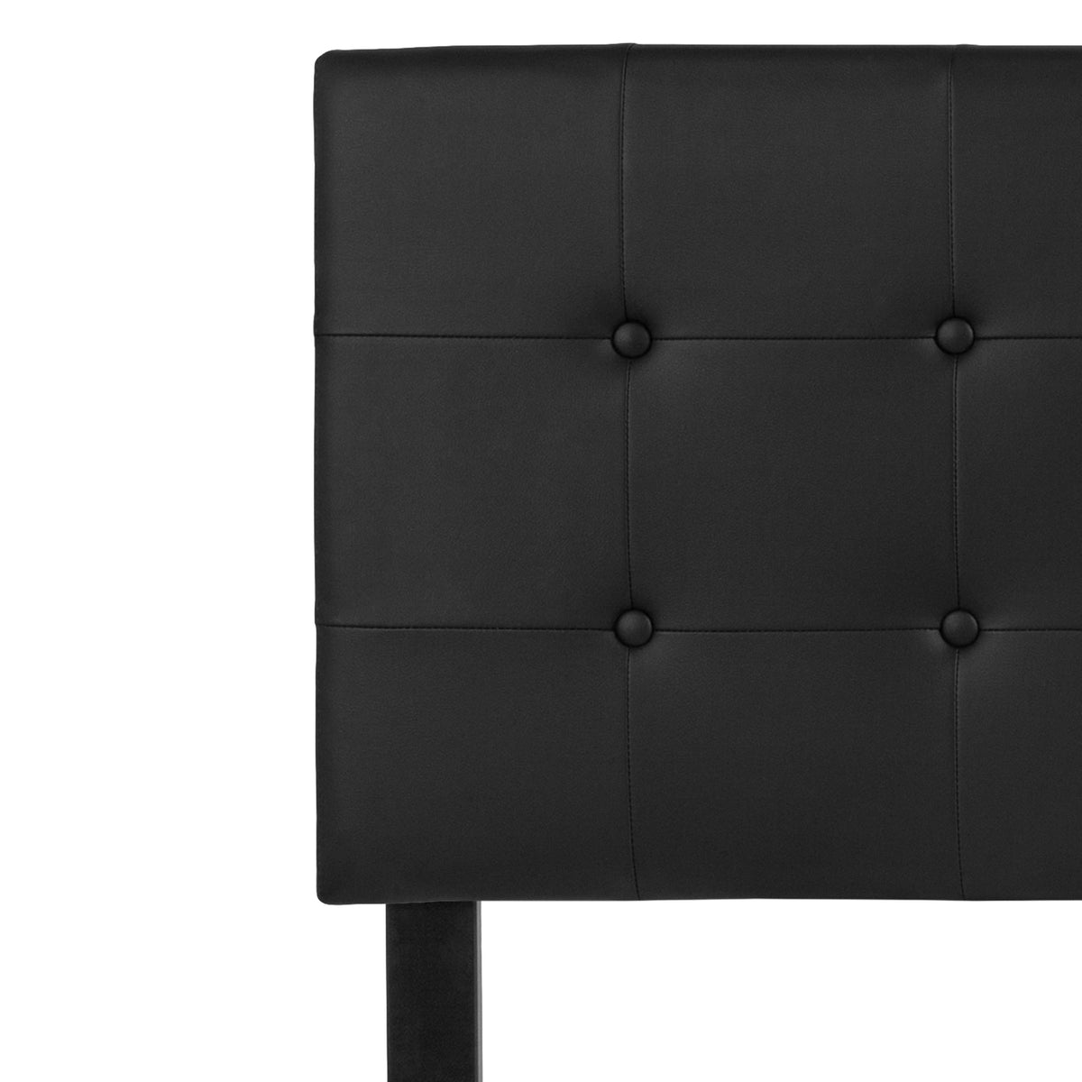 Black,Full |#| Adjustable Height Button Tufted Upholstered Full Size Headboard in Black Vinyl