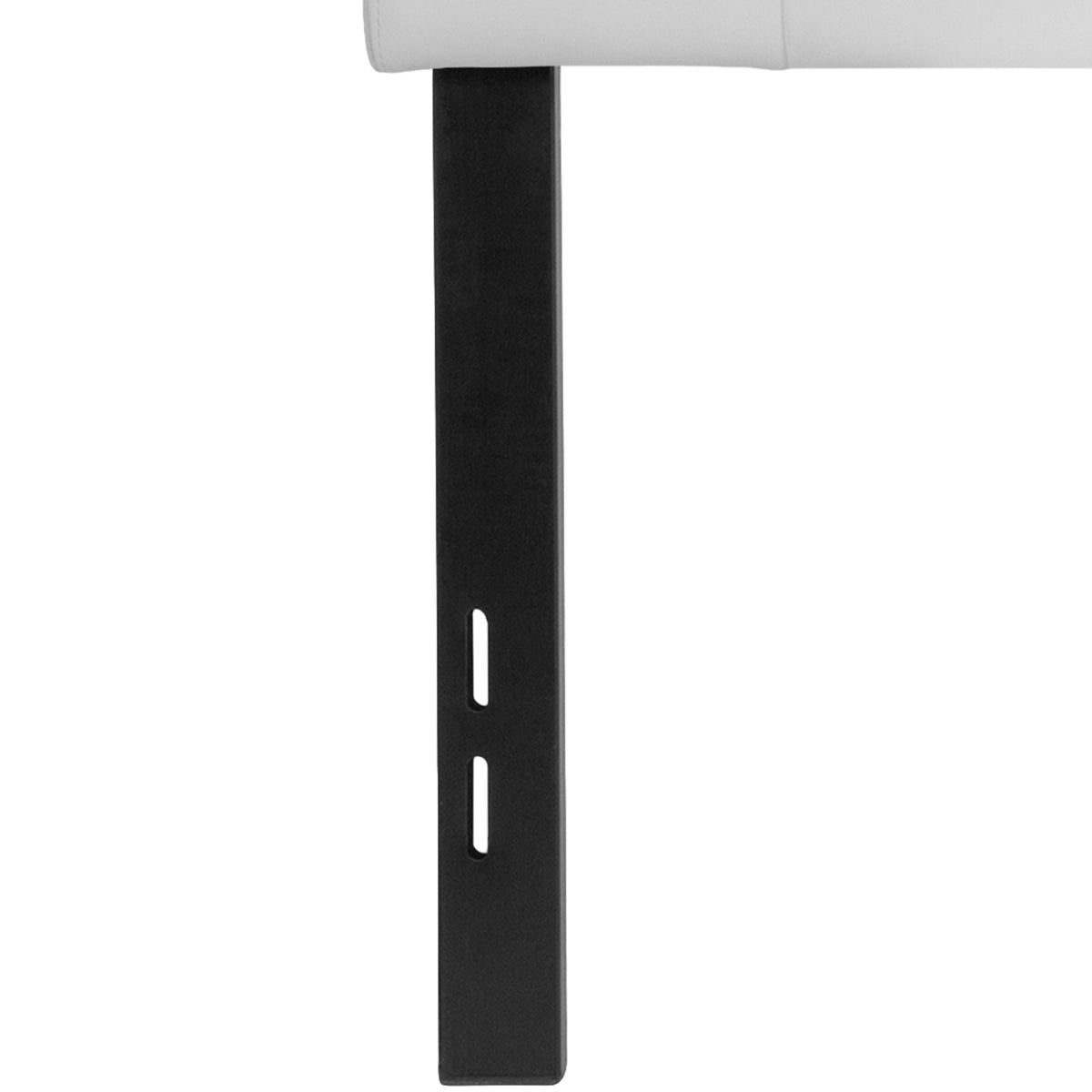 White,Full |#| Adjustable Height Button Tufted Upholstered Full Size Headboard in White Vinyl