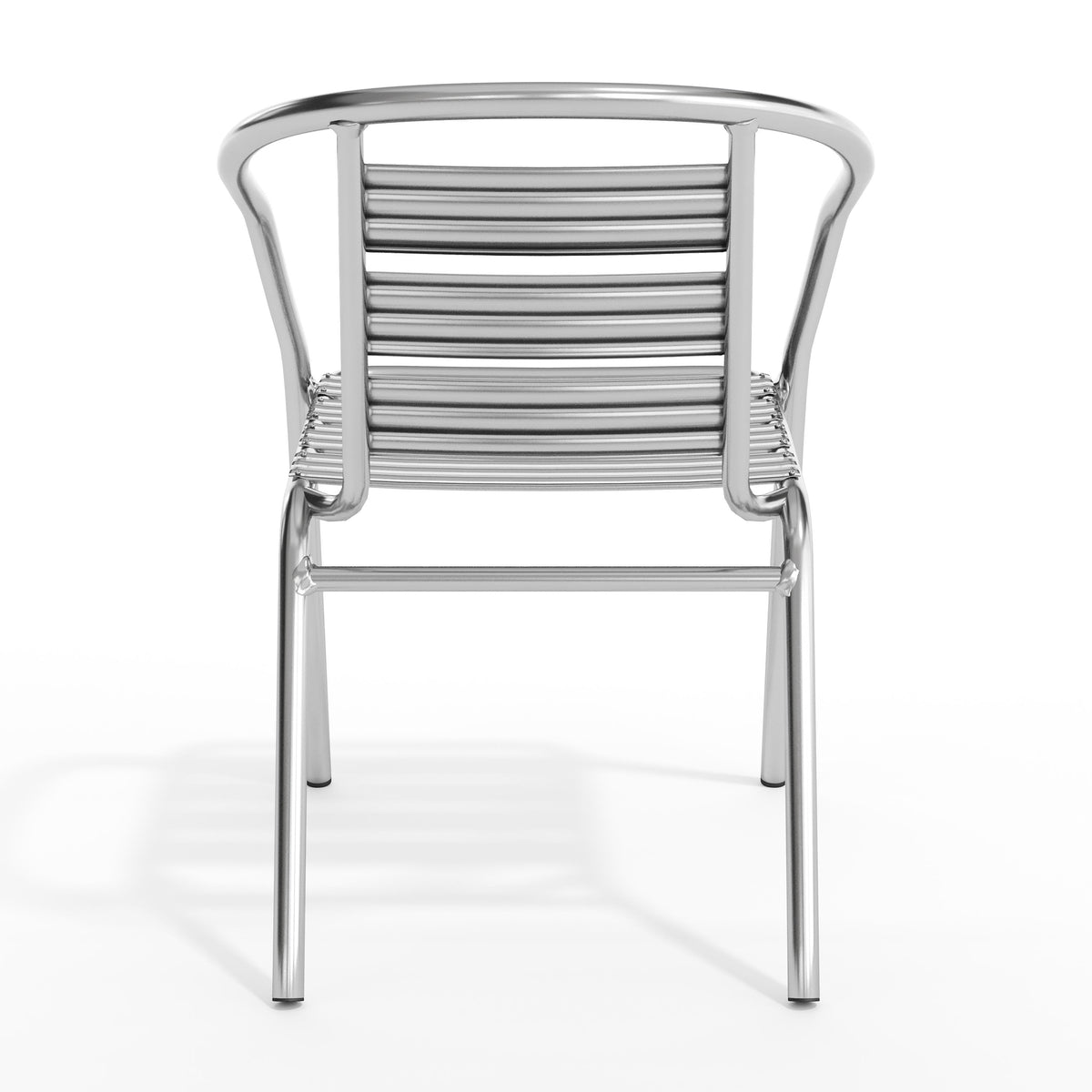 Heavy Duty Commercial Aluminum Indoor-Outdoor Slat-Back Restaurant Stack Chair