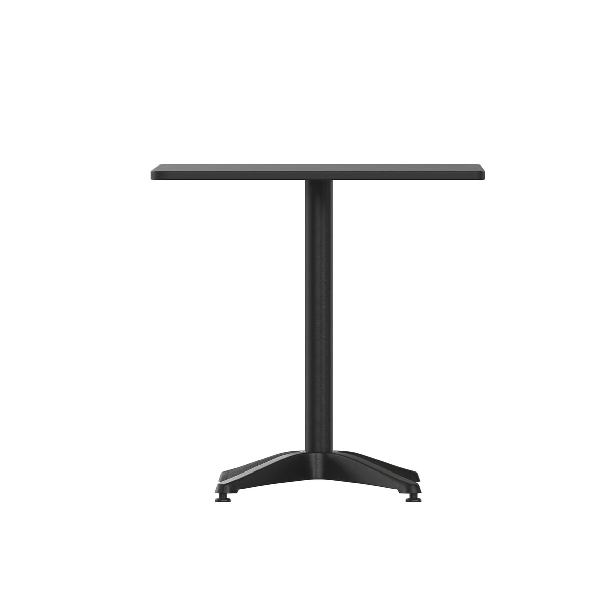 Black |#| 27.5" Square Metal Smooth Top Indoor-Outdoor Table with Base - Black