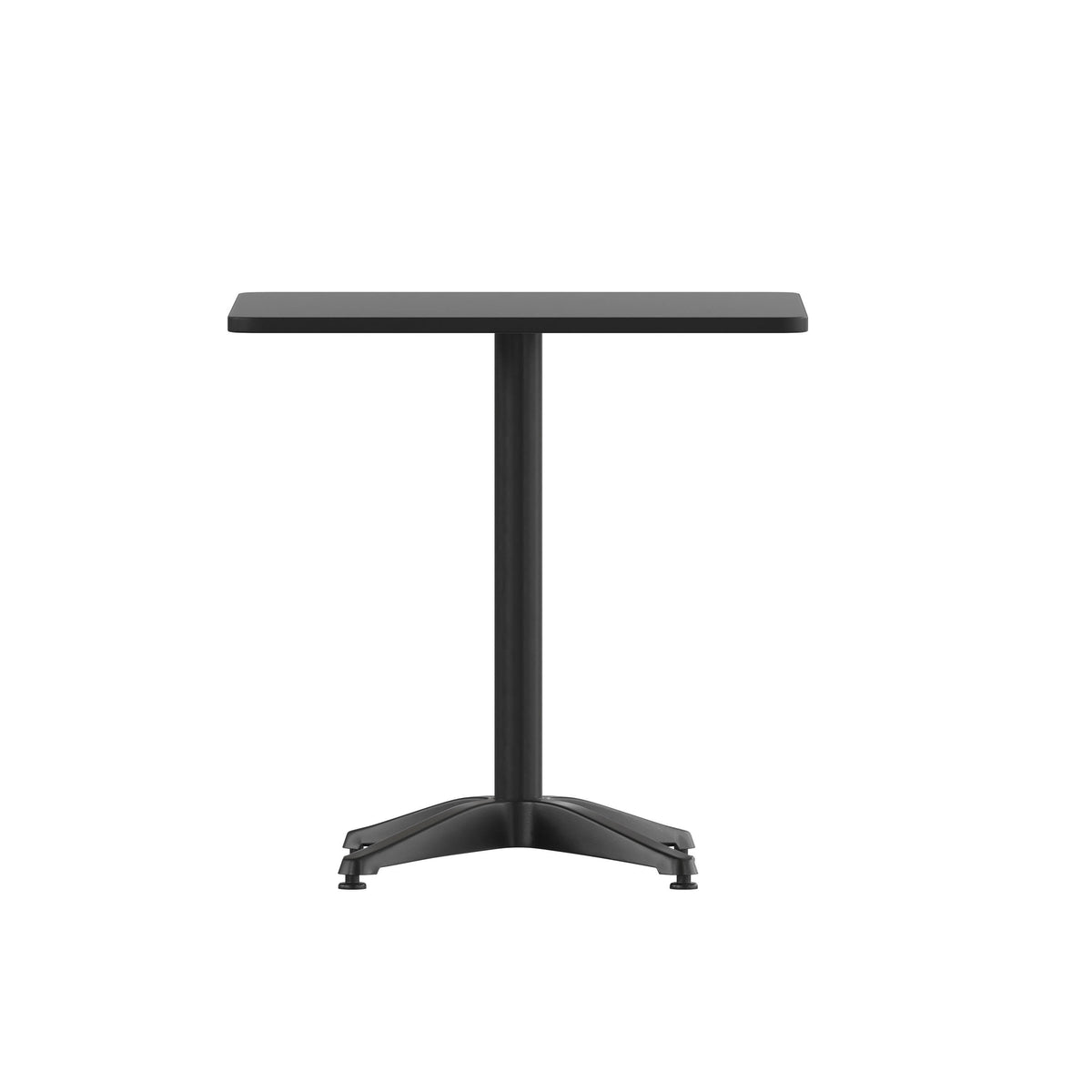Black |#| 27.5" Square Metal Smooth Top Indoor-Outdoor Table with Base - Black