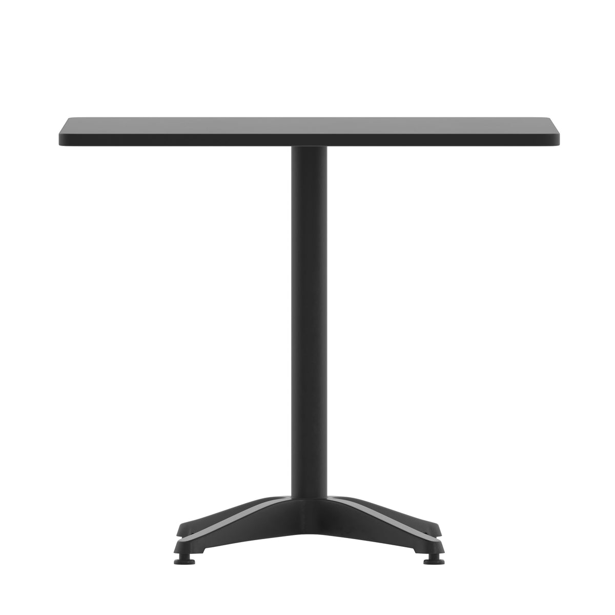 Black |#| 31.5" Square Metal Smooth Top Indoor-Outdoor Table with Base - Black