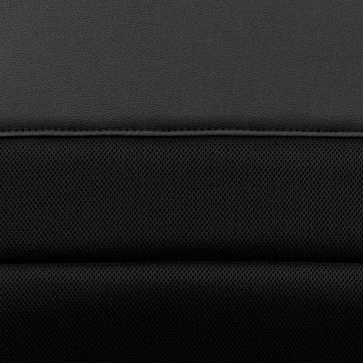 Mid-Back Black LeatherSoft and Mesh Swivel Task Office Chair with Arms