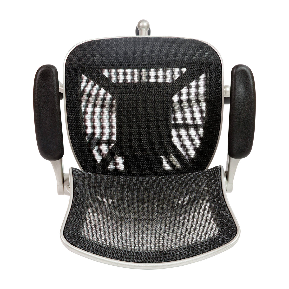 Black Mesh/Graphite Silver Frame |#| Black Mid-Back Mesh Executive Office Chair with Graphite Frame and Flip-Up Arms