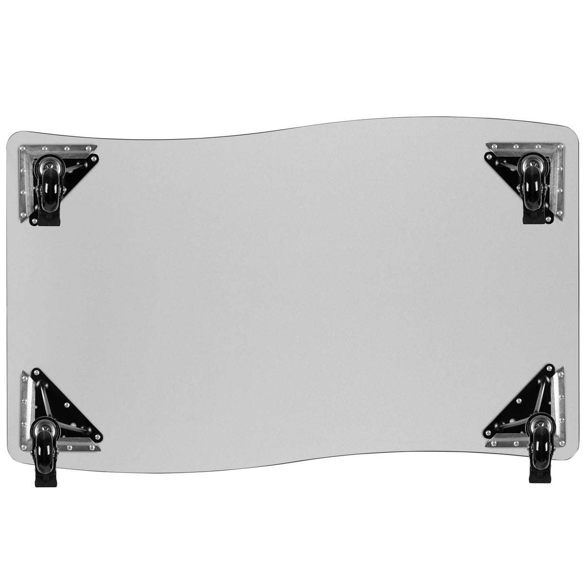 Oak Top/Black Frame |#| Mobile 28"Wx47.5"L Wave Collaborative Oak Kids Adjustable Activity Table