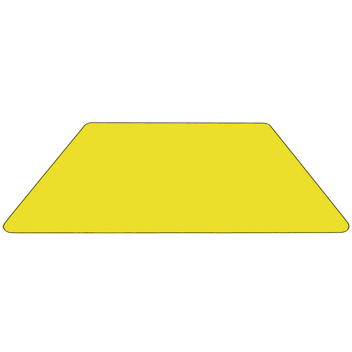 Yellow Top/Black Frame |#| Mobile 29"W x 57"L Trapezoid Yellow Laminate Adjustable Activity Table