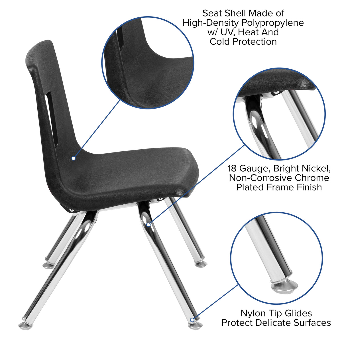 Oak Top/Black Frame |#| Mobile 47.5" Circle Wave Activity Table Set-12" Student Stack Chairs, Oak/Black