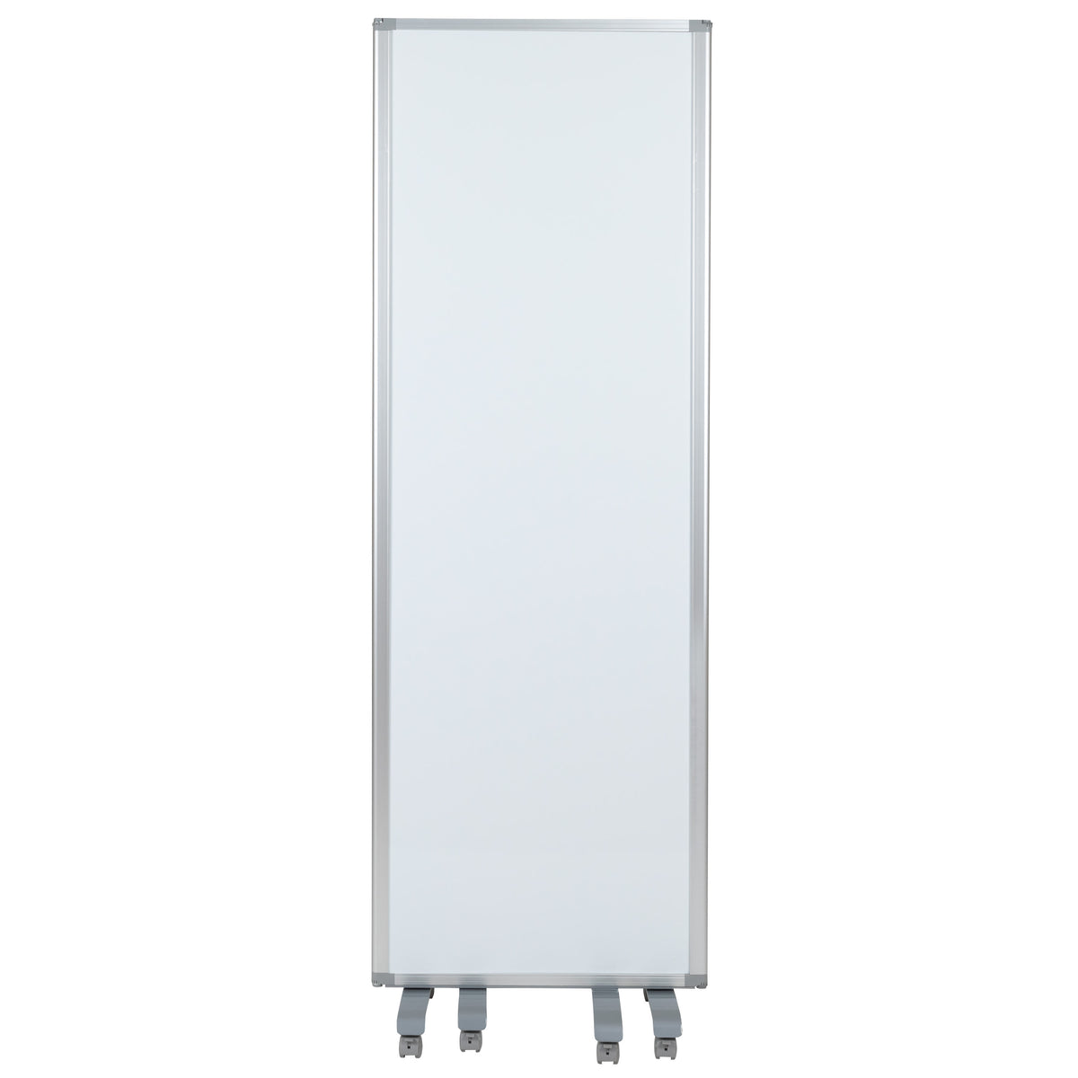 Mobile Magnetic Whiteboard 3 Section Partition with Locking Casters, 72"H x 24"W