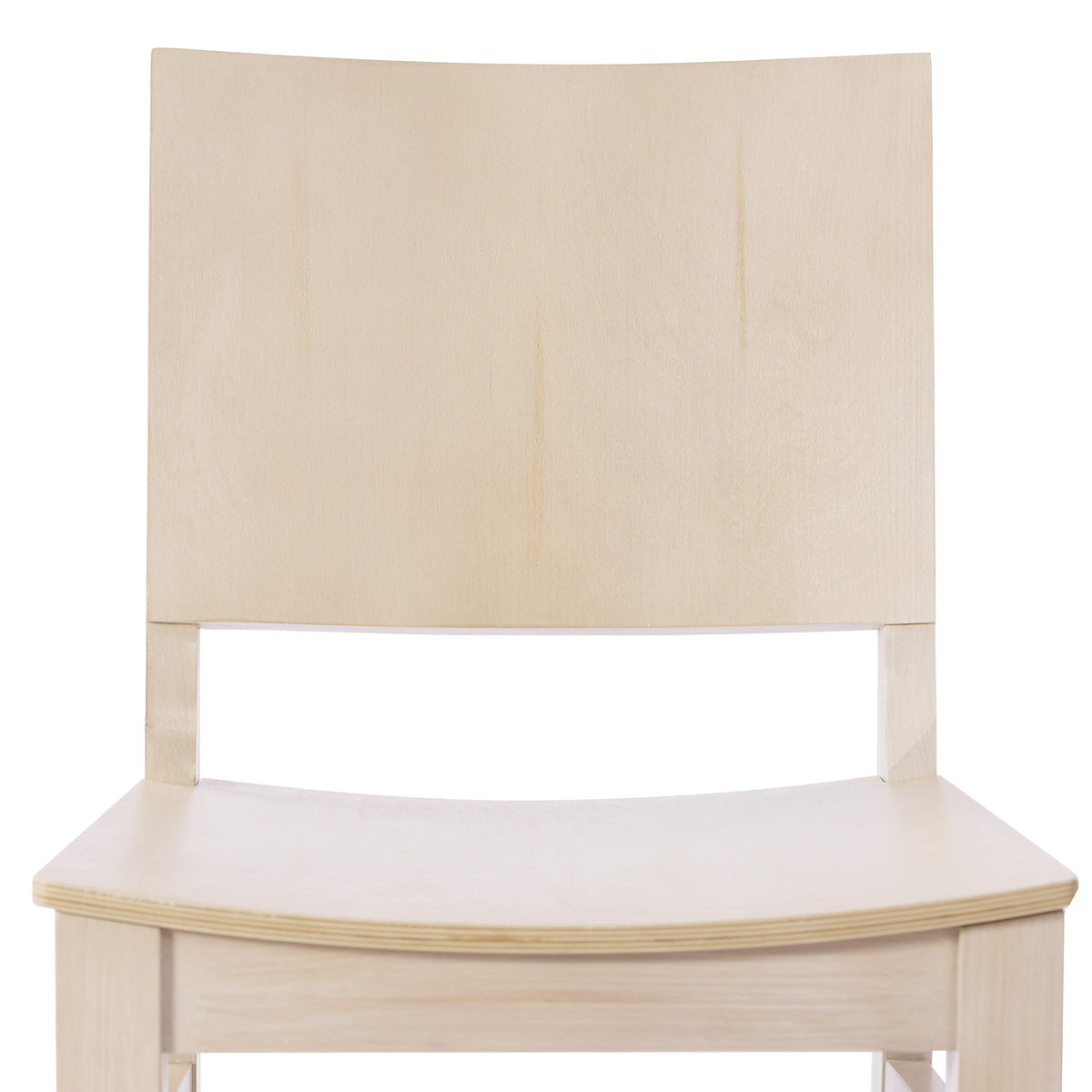 Antique White |#| Commercial Solid Wood Dining Chair with Curved Backrest in Antique White