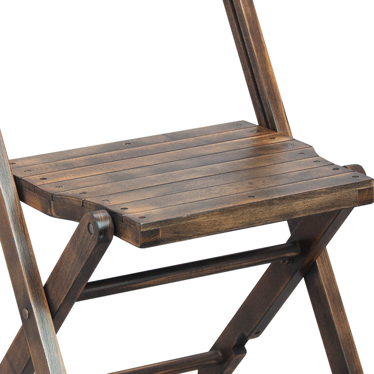 Commercial Beechwood Folding Event Chair with Slatted Seat in Antique Black