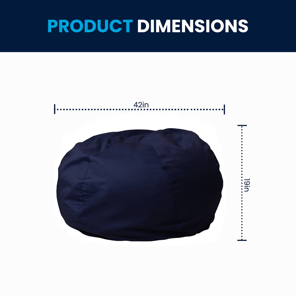 Navy Blue |#| Oversized Solid Navy Blue Refillable Bean Bag Chair for All Ages