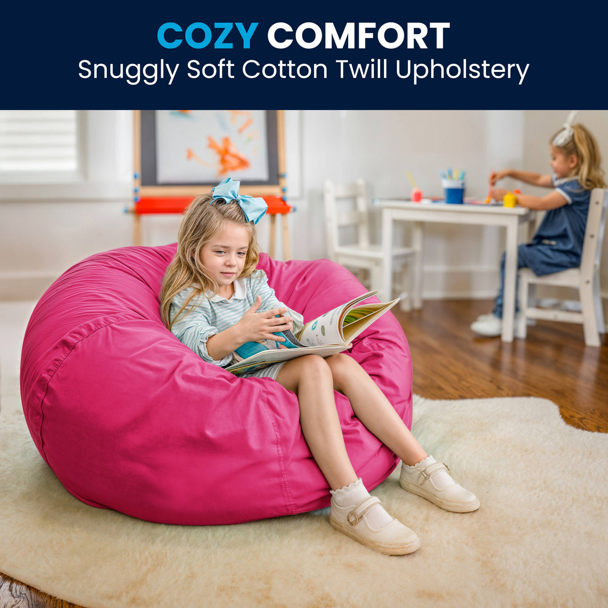 Hot Pink |#| Oversized Solid Hot Pink Refillable Bean Bag Chair for All Ages