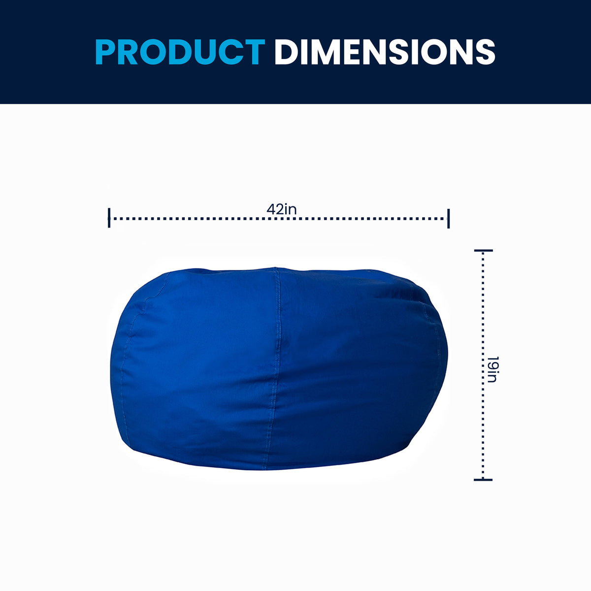 Royal Blue |#| Oversized Solid Royal Blue Refillable Bean Bag Chair for All Ages