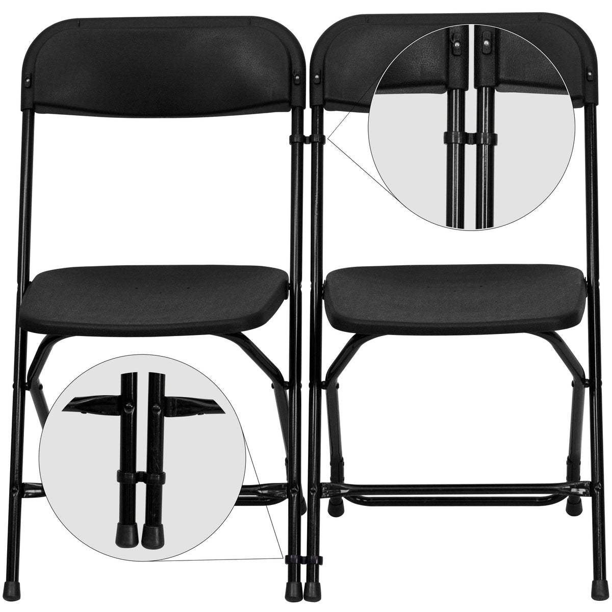 Black |#| Black Plastic Ganging Clips - Set of 2 - Designed To Fit .75" Diameter Frames