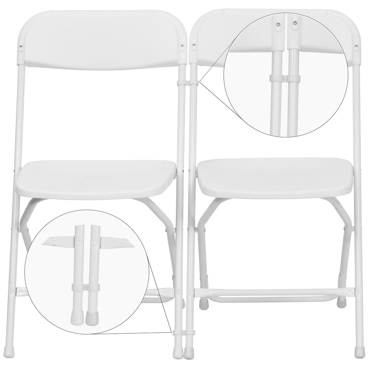 White |#| White Plastic Ganging Clips - Set of 2 - Designed To Fit .75" Diameter Frames